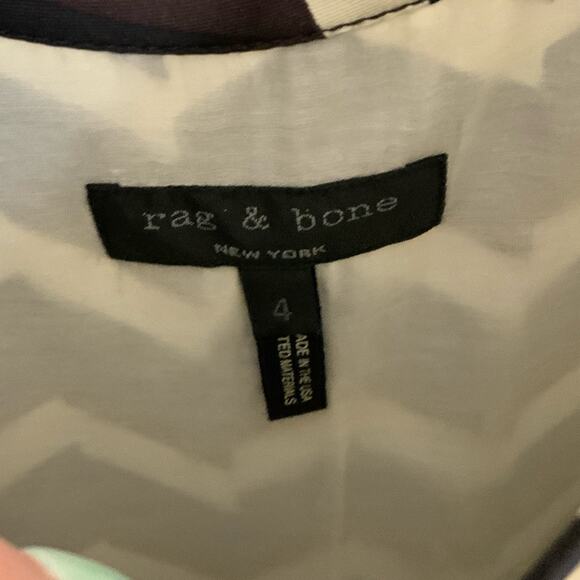 Rag & Bone Allie Chevron Brown & Black Silk Shift Dress With Pockets - Picture 3 of 8